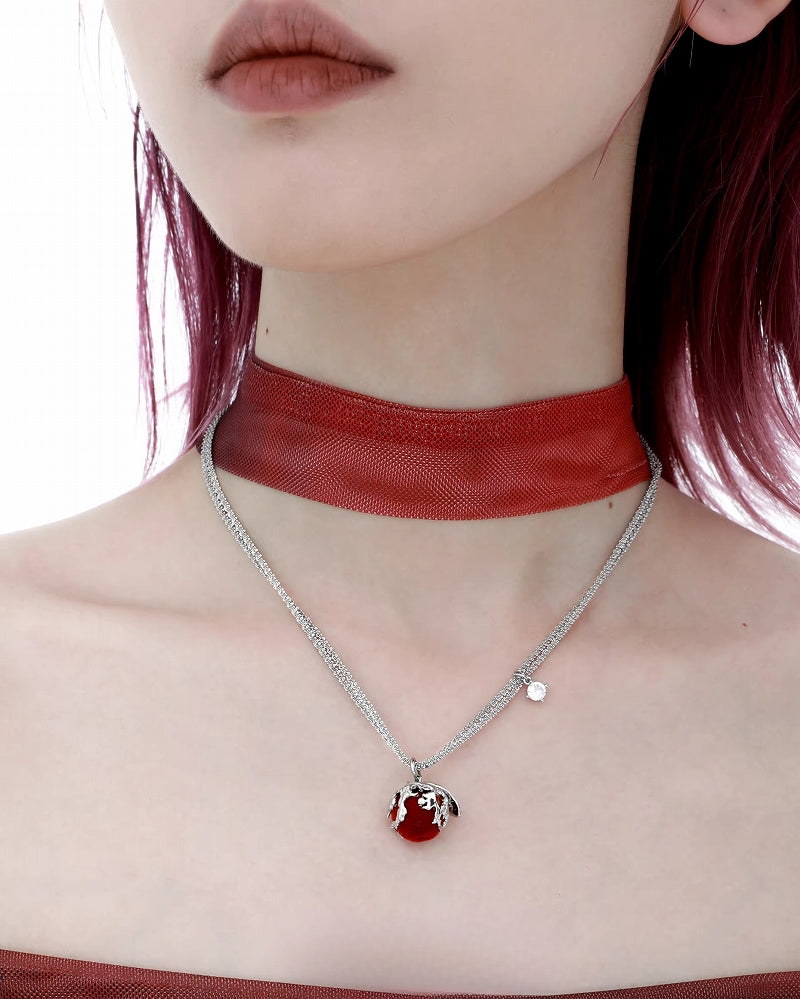 Red apple store necklace