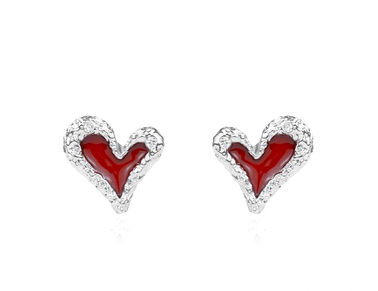 Preference Red Heart Earrings