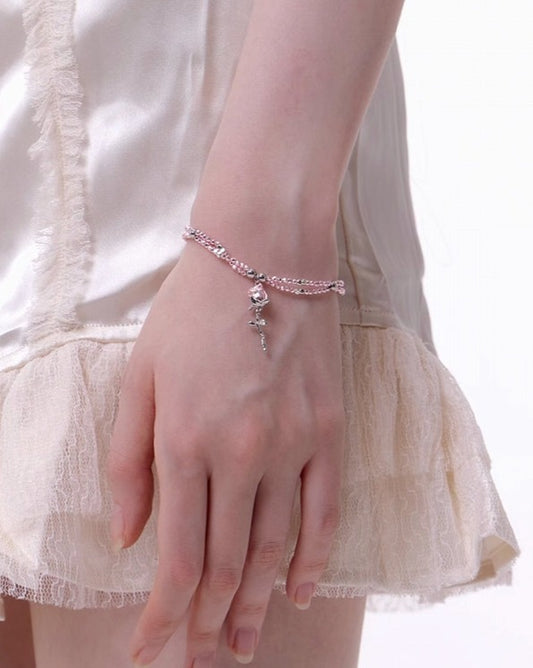 Pink Rose Layer Bracelet