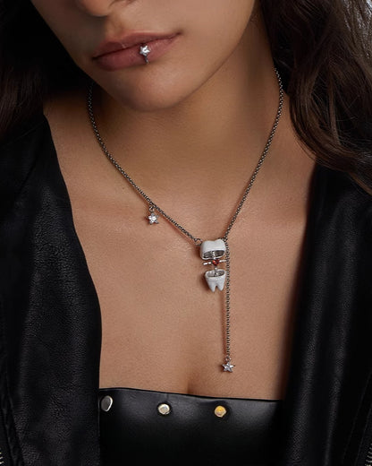 Tooth Blade Sin Cross Star Necklace