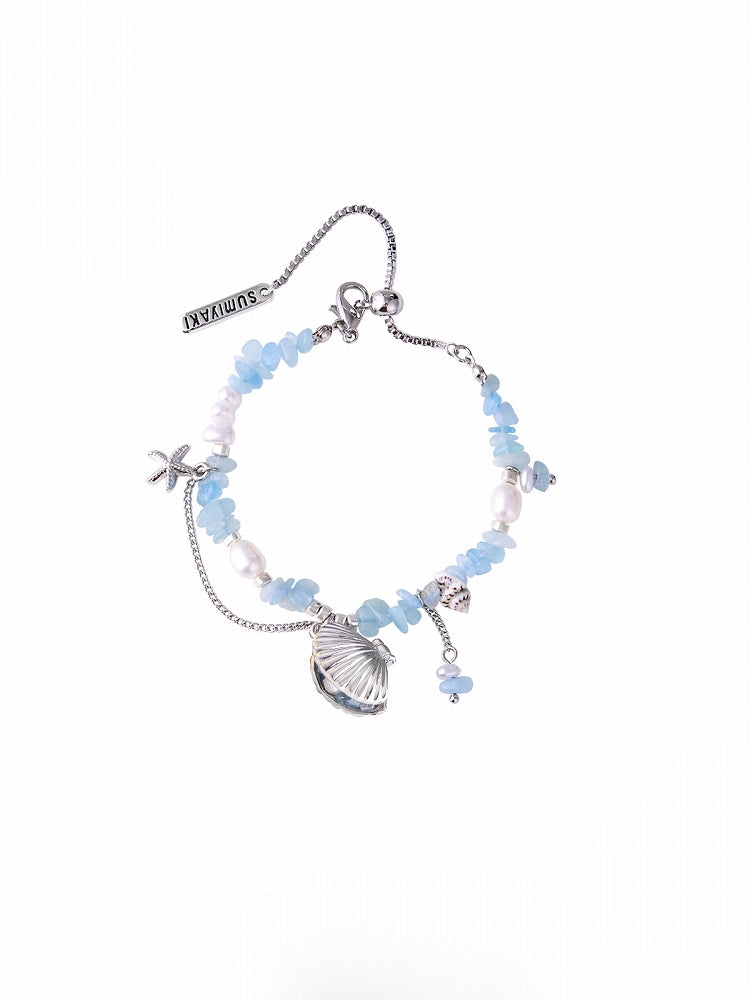 Blue Shell Tassel Bracelet