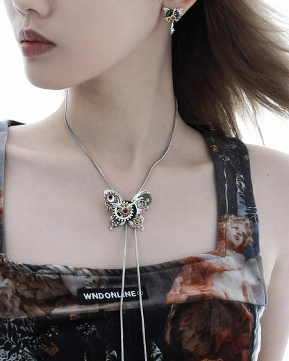 Mechanical Butterfly Pull-out Necklace