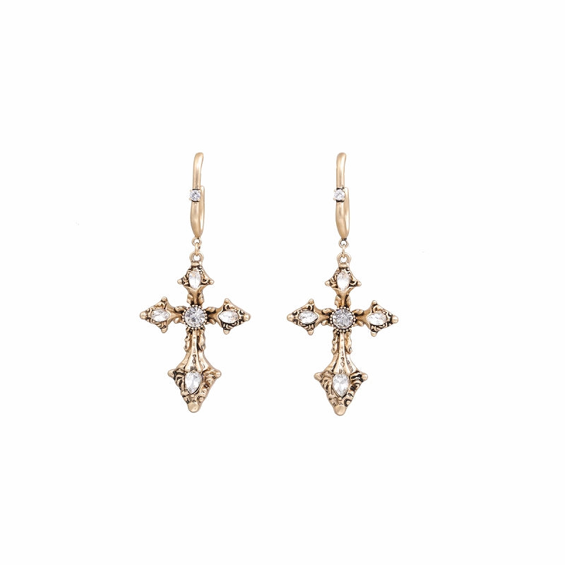 Baroque Cross Earrings