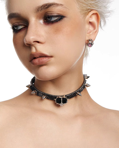 Star Snake Heart Rivet Choker