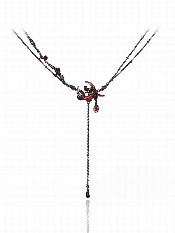 Snake Dance Rose Blood Moon Necklace