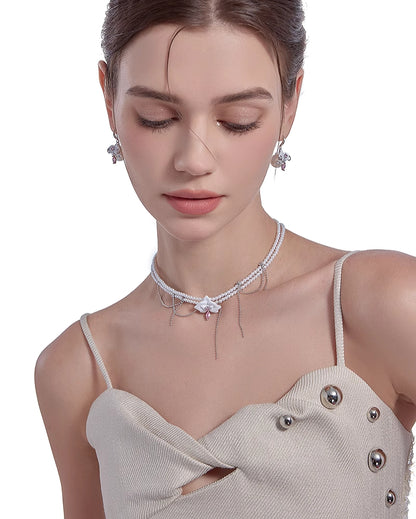 Secret Garden Flower Pearl Choker