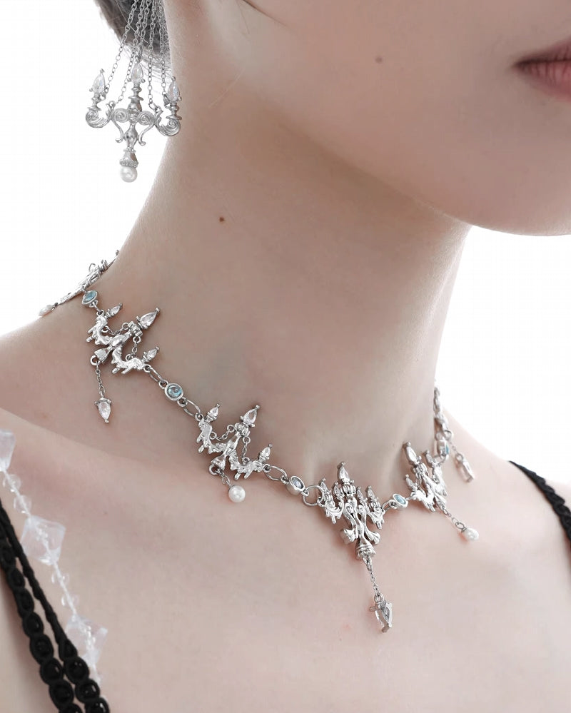Crystal Chandelier Tassel Necklace