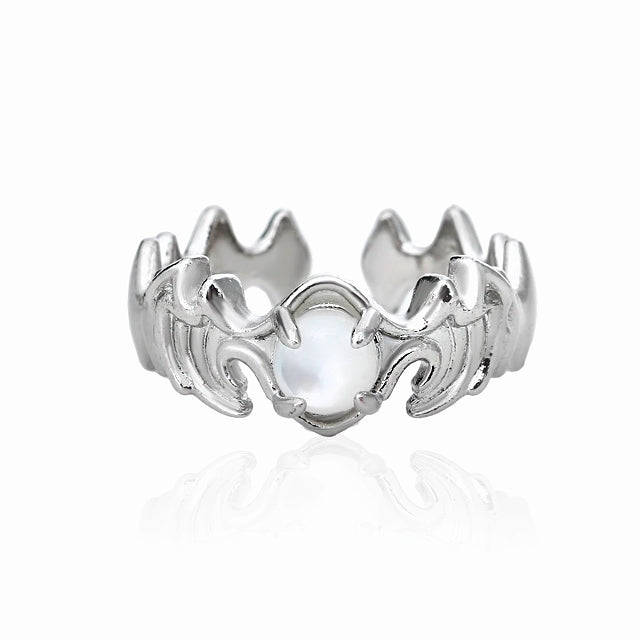 Silver Wing Pearl Ring