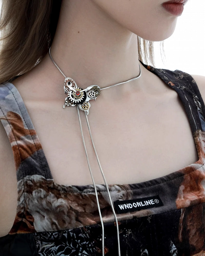 Mechanical Butterfly Pull-out Necklace
