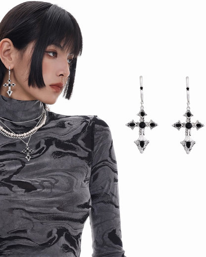 Baroque Cross Earrings