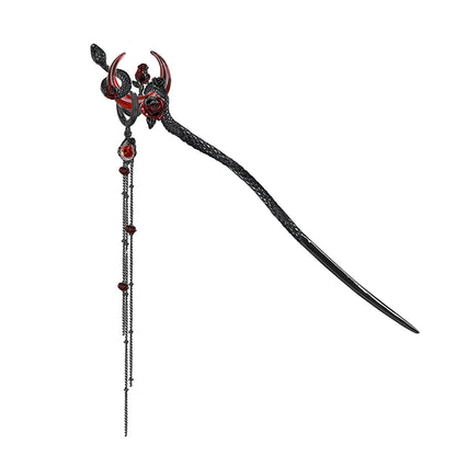 Snake Dance Rose Blood Moon Hairpin