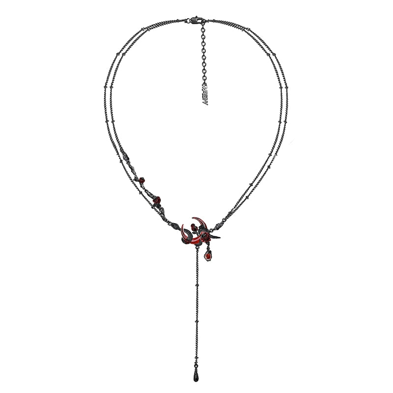 Snake Dance Rose Blood Moon Necklace