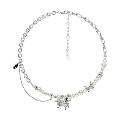 Butterfly Dance Pink Necklace