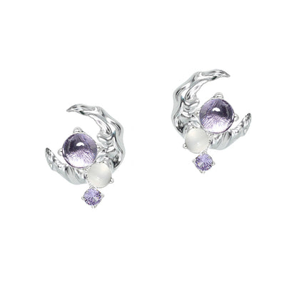 Lava Luxury Purple Moon Earrings