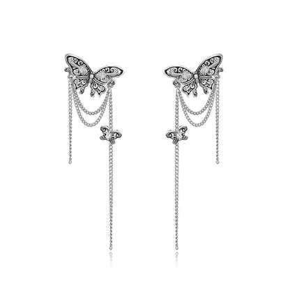 Nostalgia Butterfly Tassel Earrings