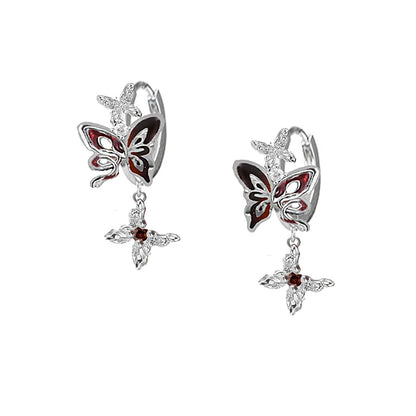 Butterfly Dance Red Earrings