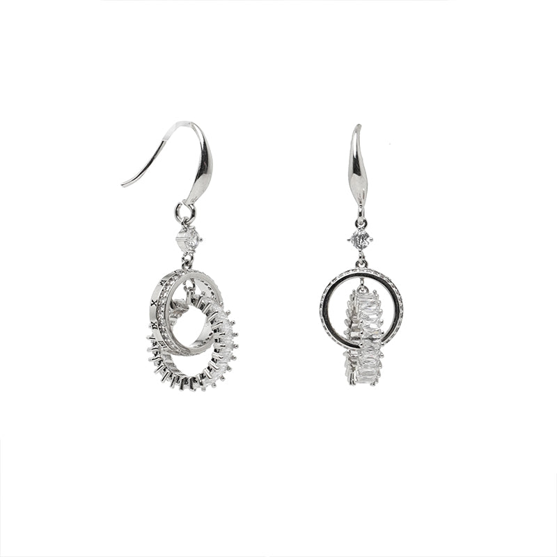 Gear Long Circle Earrings