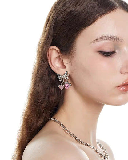 Sweet Cherry Bow Earrings01