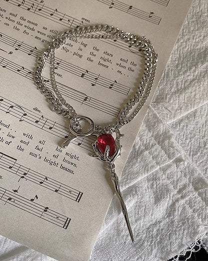 Red Rose Double Layer Bracelet