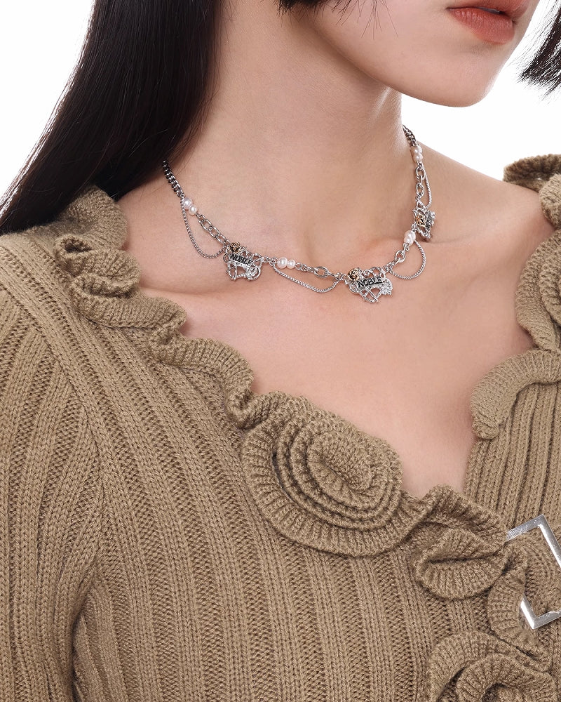 Rose Heart Tassel Necklace