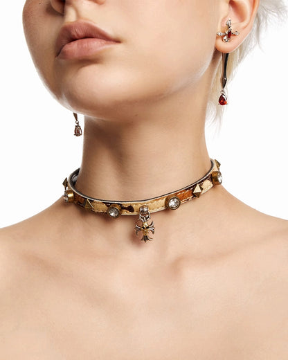 Dune Wasteland Cross Skull Choker