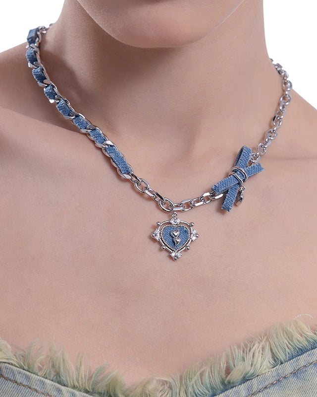 Denim Love Braided Necklace