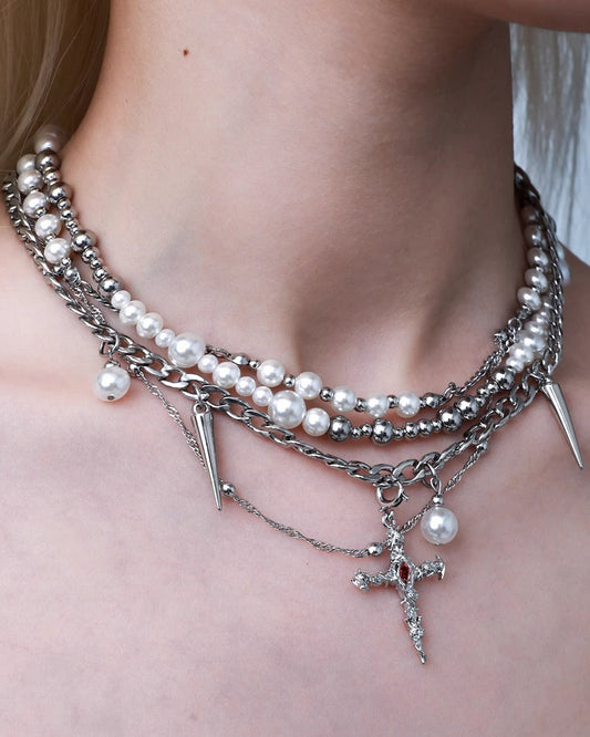 Cross Multi-layered Necklace
