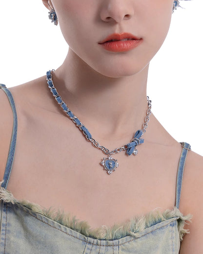 Denim Love Braided Necklace