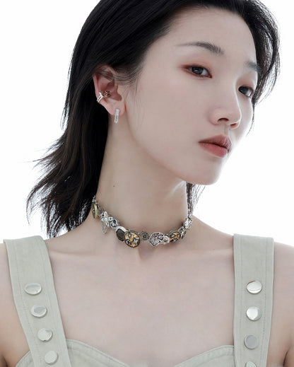 Star Meteor Vintage Button Choker