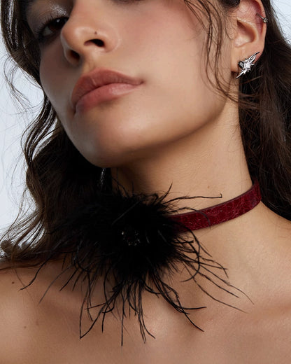 Dancing Party Feather Choker