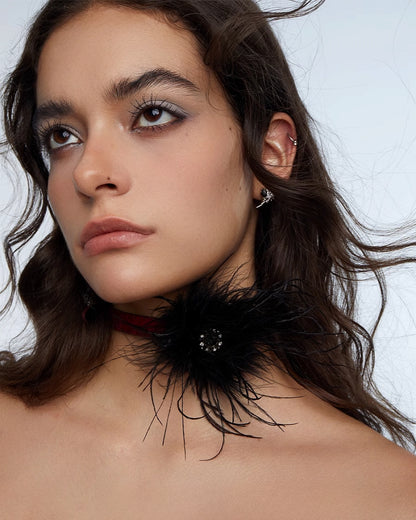 Dancing Party Feather Choker