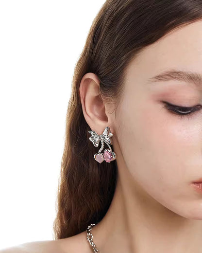 Sweet Cherry Bow Earrings01